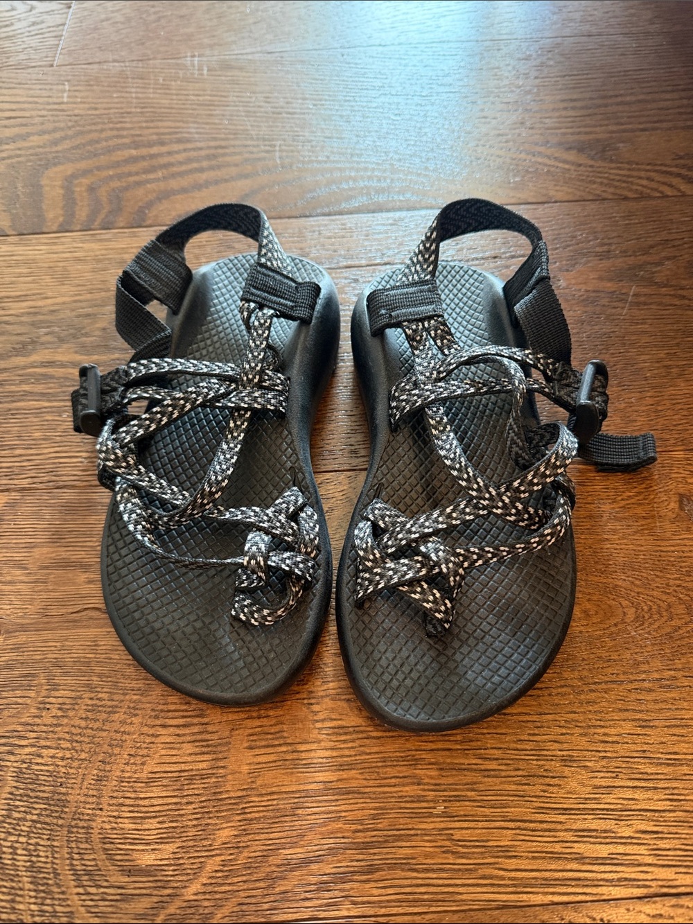 Chaco Women's Black & White Rope-Strap Sandals